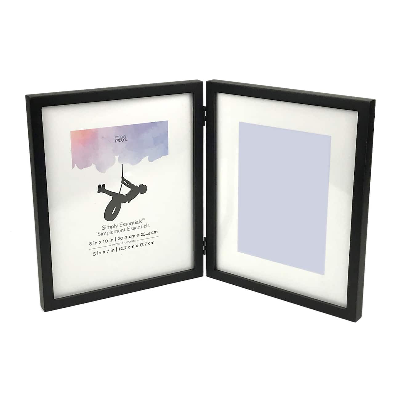 Simply Essentials™ 5" x 7" Black Hinged Frame with Mat by Studio Décor®